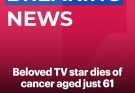 BELOVED TV ANCHOR GONE TOO SOON AFTER 23-YEAR BATTLE WITH CANCER